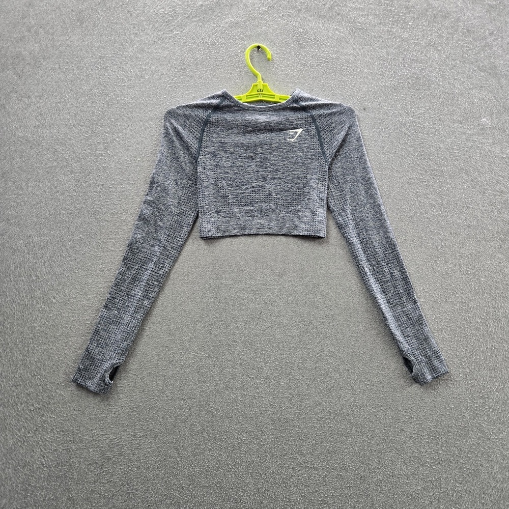 Gymshark Women Activewear‎ Top S Gray Vital Seamless Crop Slim